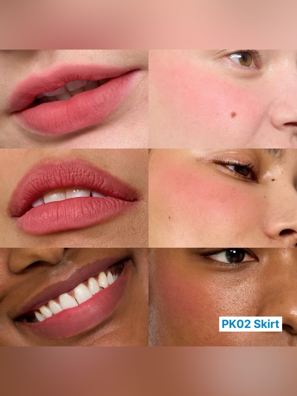 Fwee Skirt Lip & Cheek Blurry Pudding Pot- peachy pink, warm undertone, matte